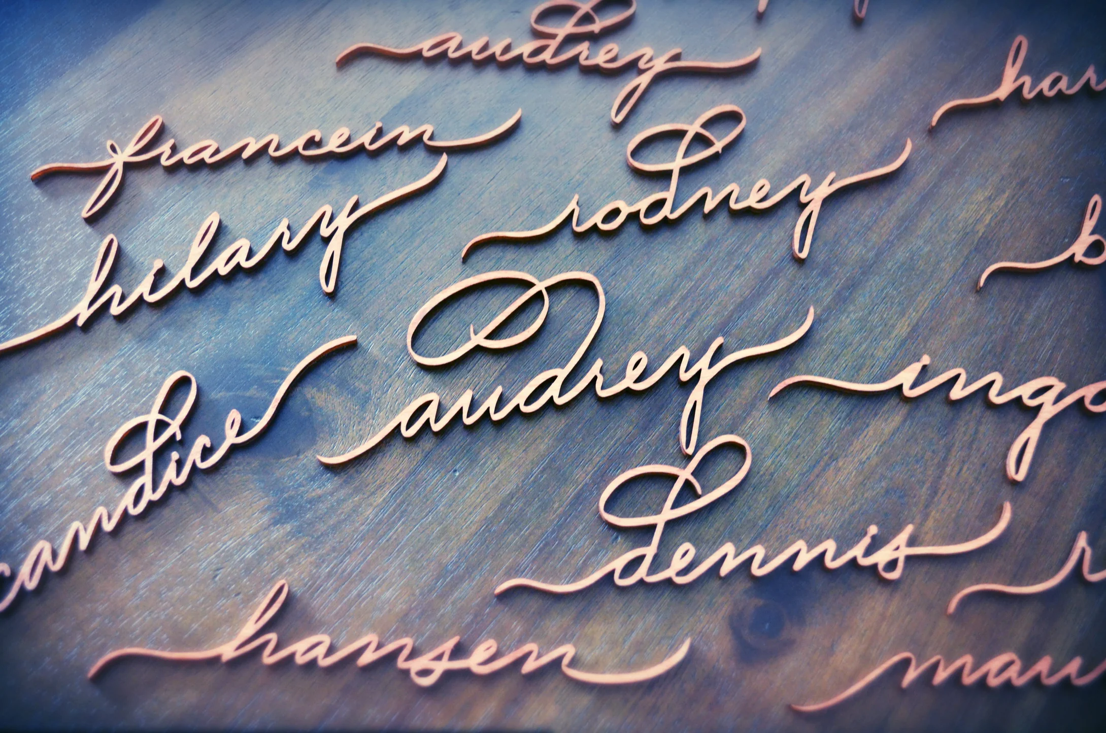 Laser cut names in wood - $11 each