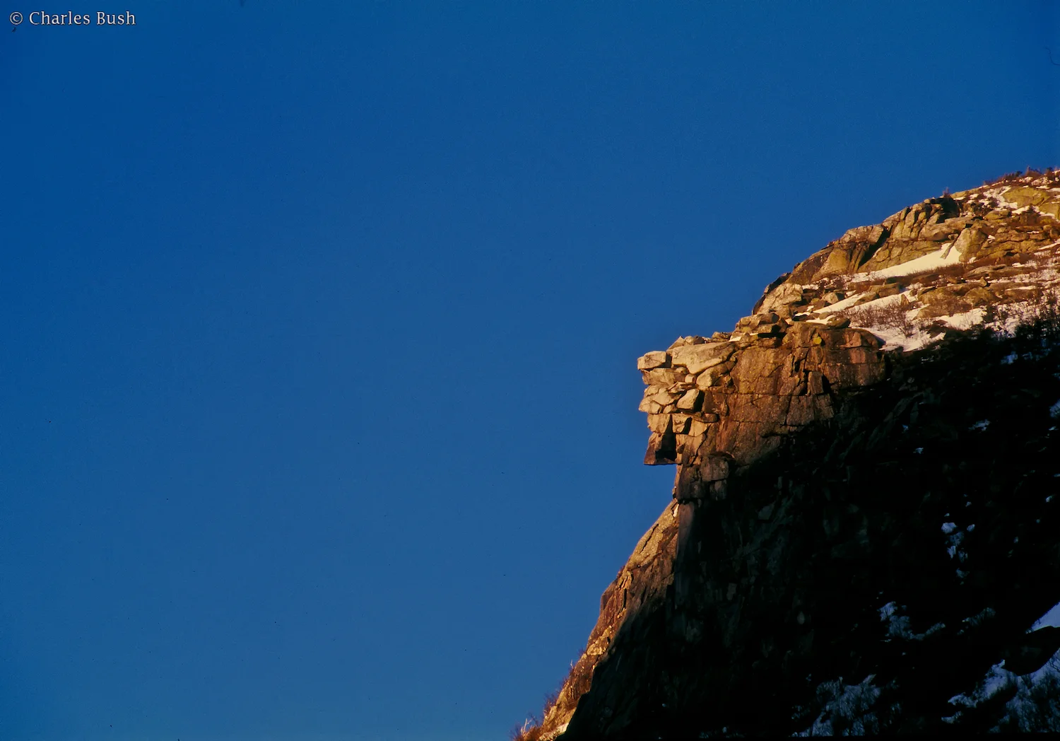 Old Man in the Mountain, New Hampshire Nikon N90s Camera, Velvia Film, Nikon 300 f2.8 AFD lens