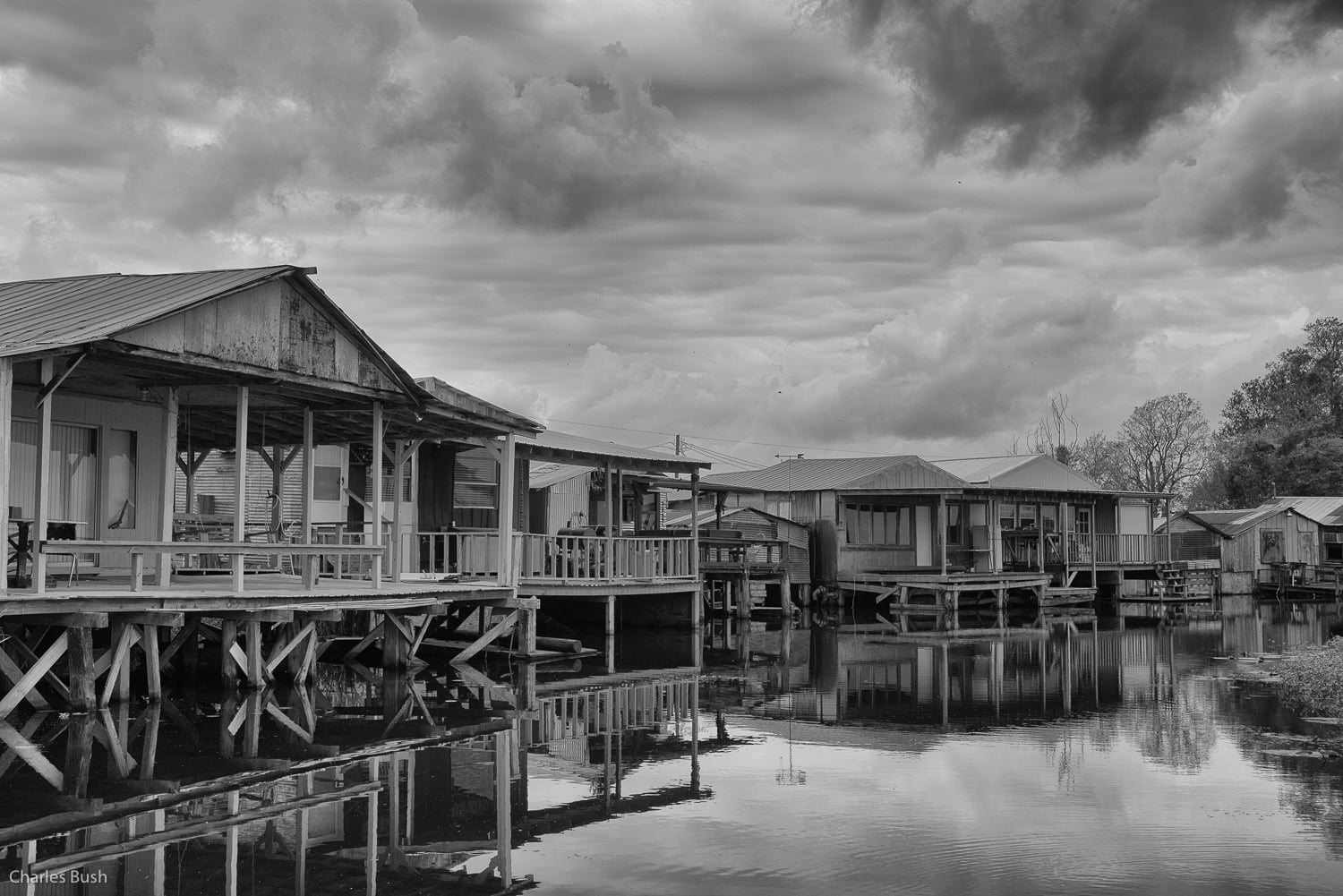 Camps at Miller's Lake - Black & White