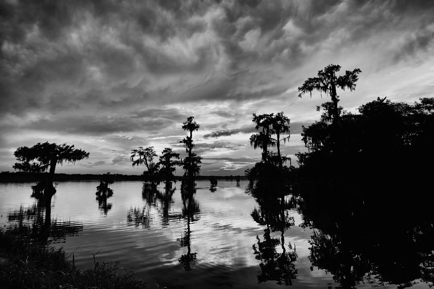Lake Martin Sunset - Black and White Version