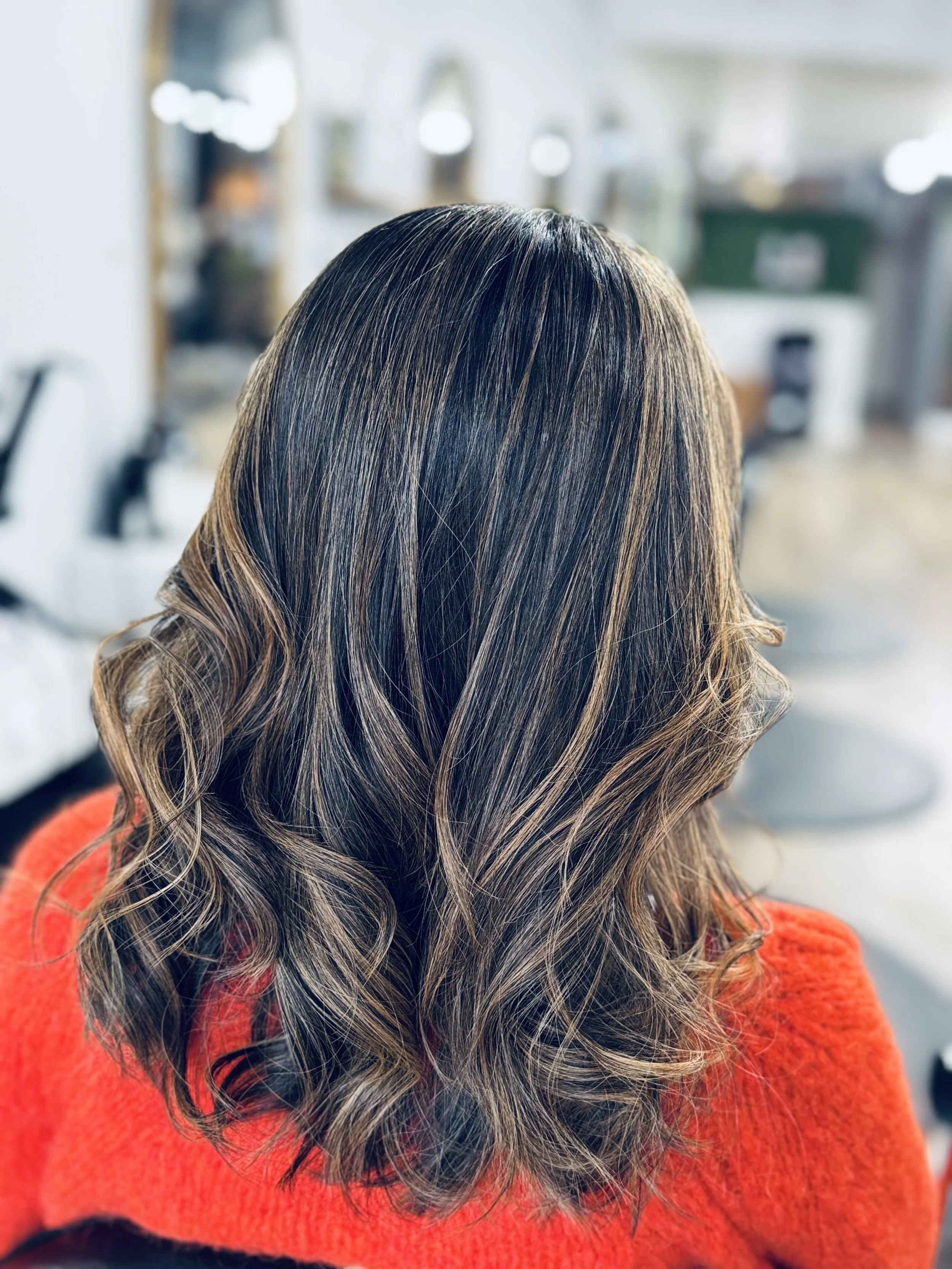 Balayage hair coloring service at Blend Salon