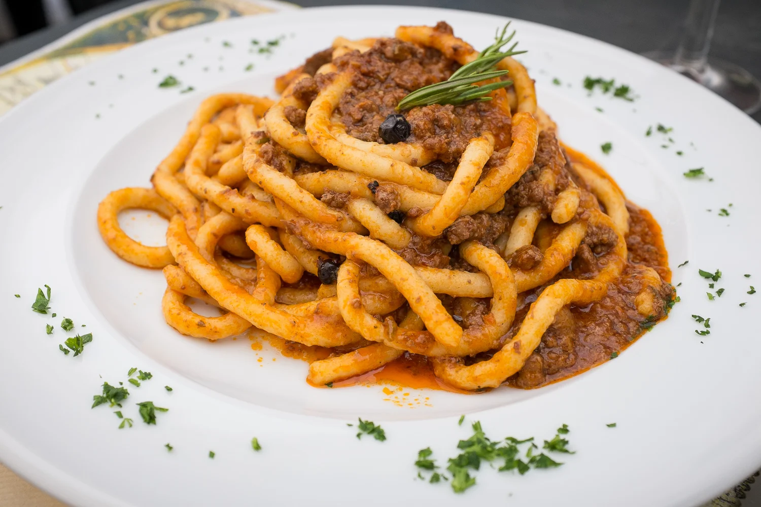 Picci with wild boar ragu