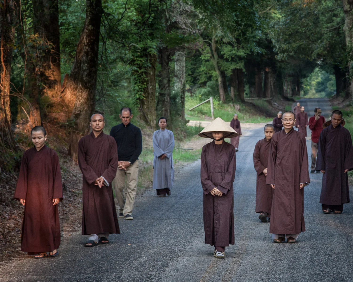 Walking meditation at sunrise.