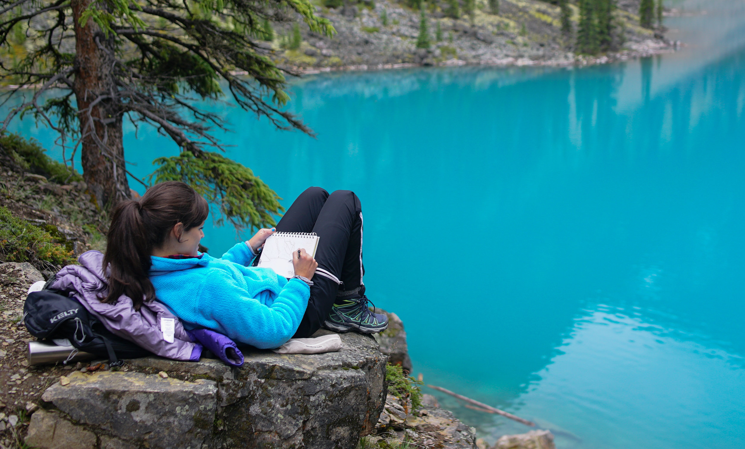 drawing by lake moraine in Banff National Park.jpg