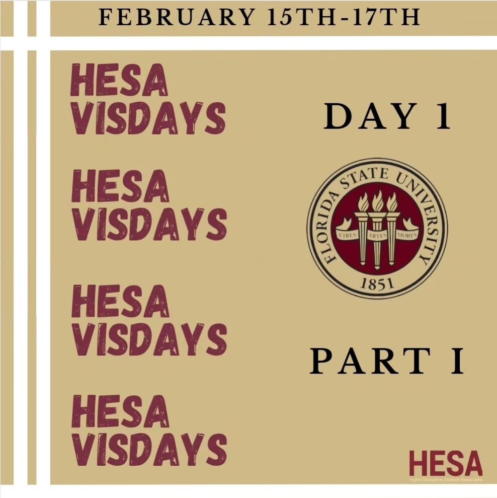 What a great first day of VisDays @ FSU!! 
#HESA#FSUHESA