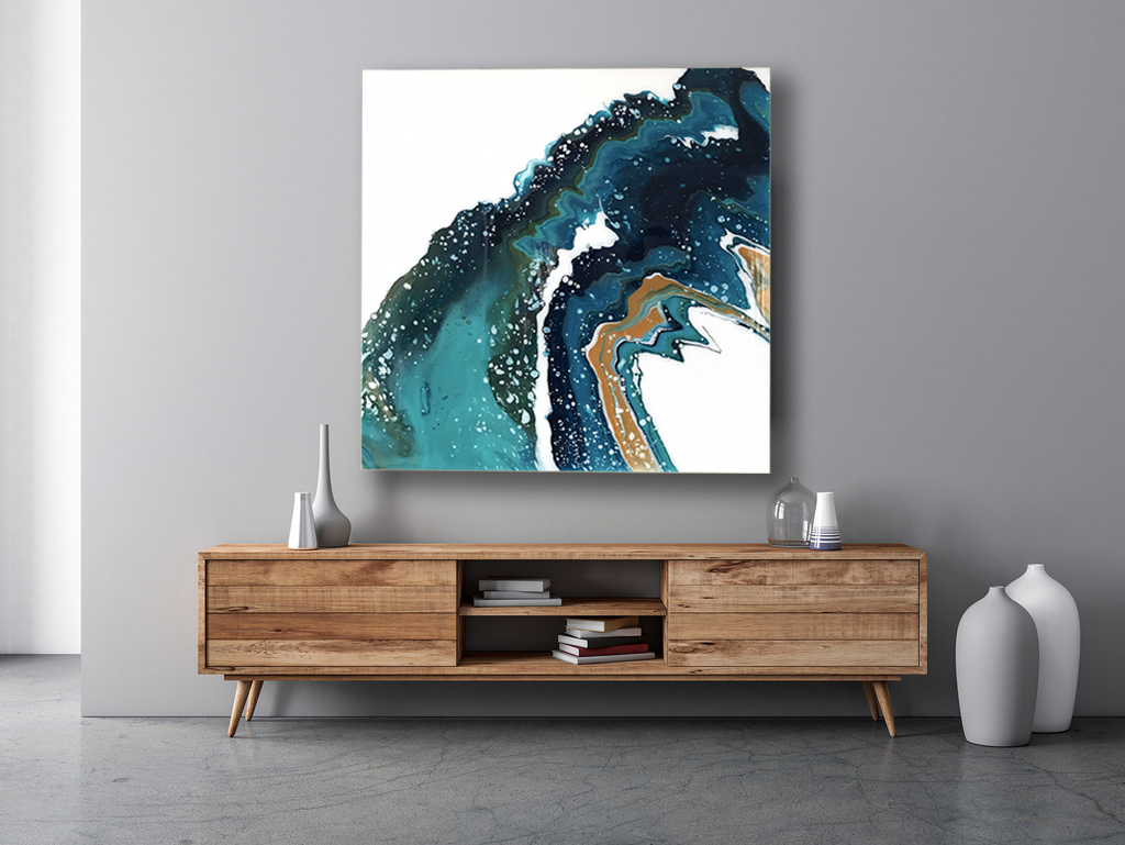The Blue Curvature-36x36 inches-SOLD