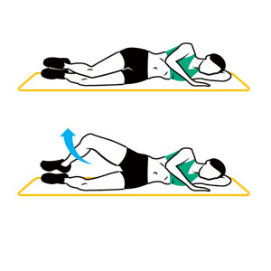 The Clamshell exercise. Put your mama on speakerphone and make those glutes burn.