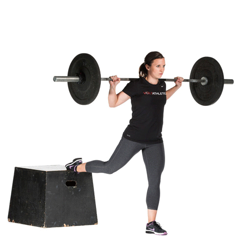 A Bulgarian Split Squat is a great example of a lower-body pushing exercise, and is my personal choice when designing programs to improve athlete speed.