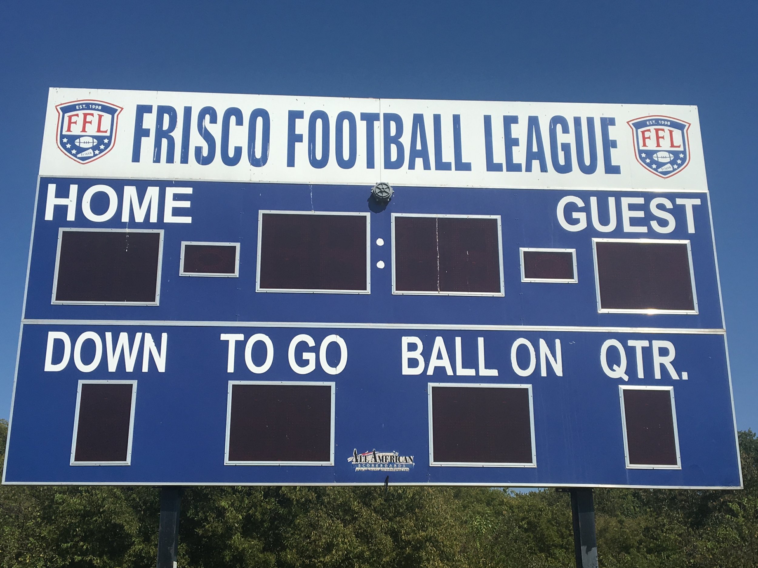 The FFL is the youth football league in Frisco, TX.