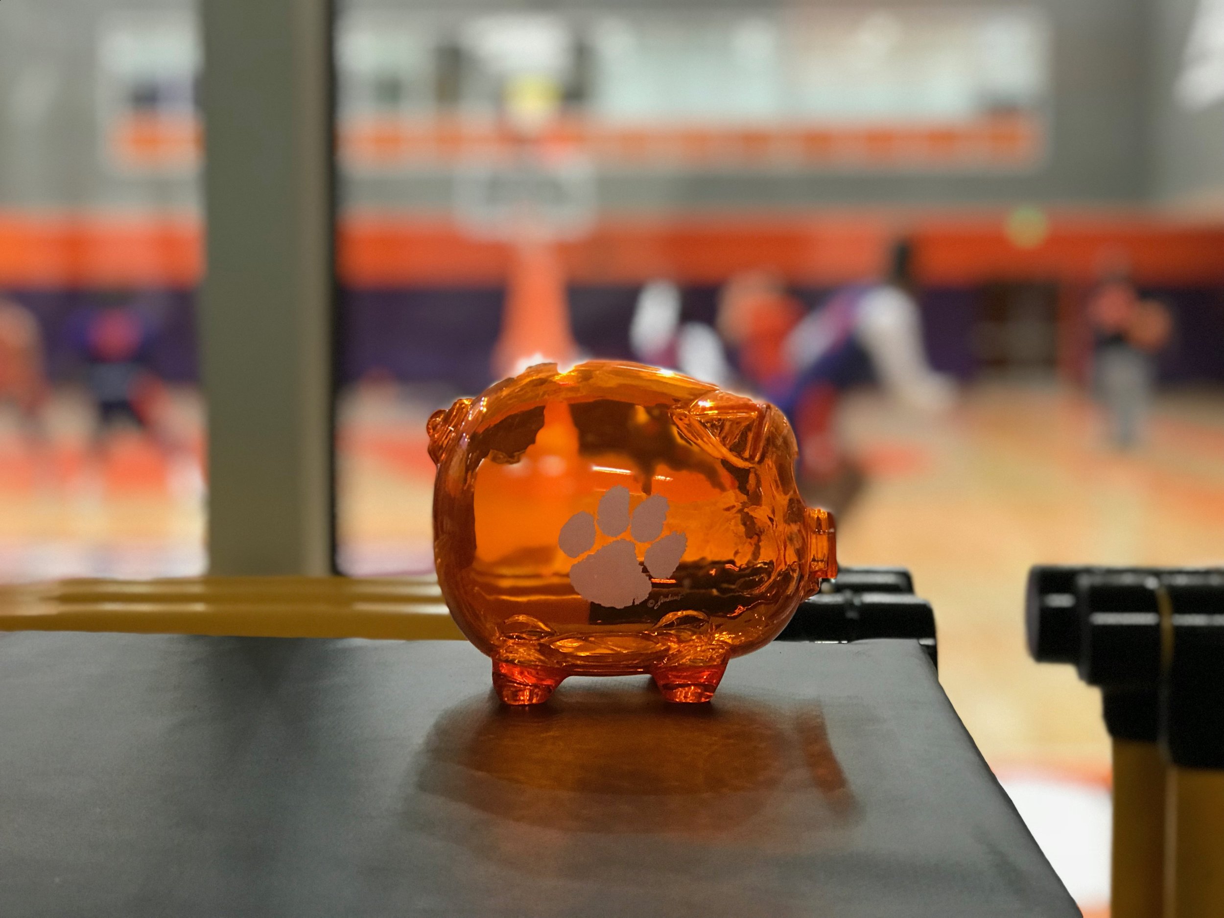 Coach Cunningham’s “Make an Investment” piggy bank.