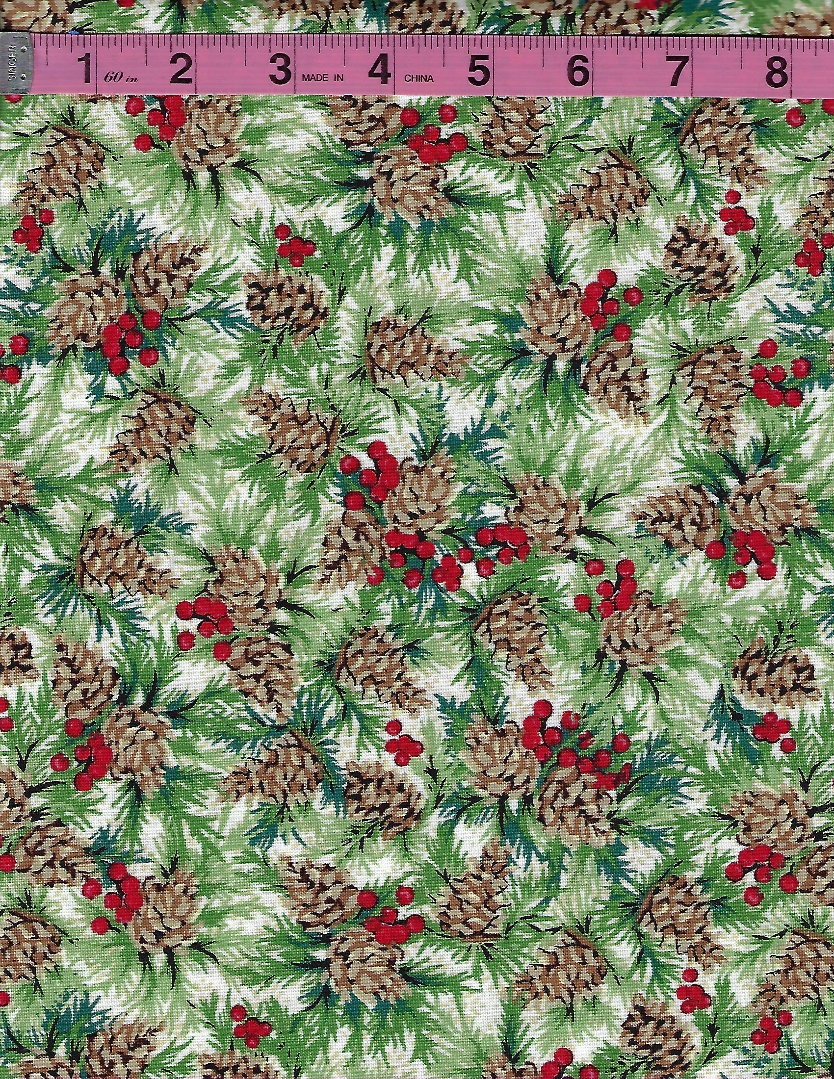 Celebrate the holiday season with this coordinating pair of Joyful cotton fabrics by Maywood Studio.
