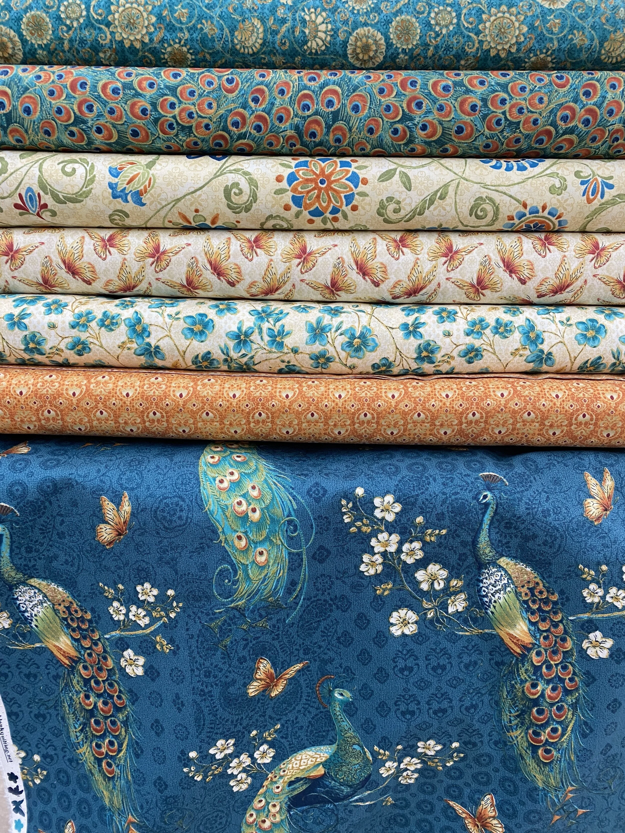 Peacock Pavilion Cotton fabric for sewing quilting and craft by Blank Quilting