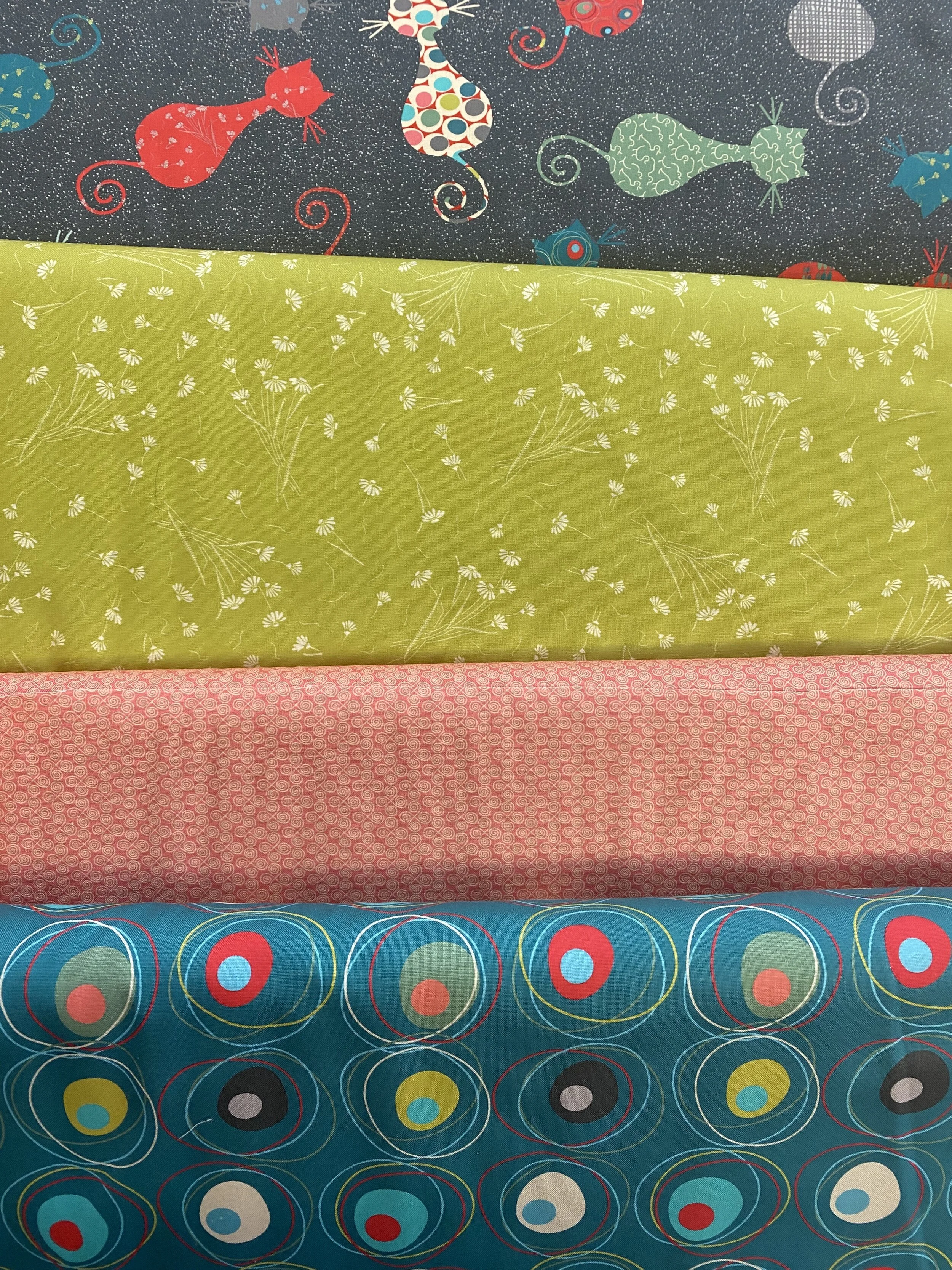 Atomic Revival by Rivers Bend for Midwest Textiles cats mod cotton fabric sewing quilting crafts