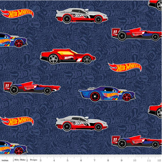 Hot Wheels Cotton Fabric Riley Blake Fabrics for sewing quilting crafts