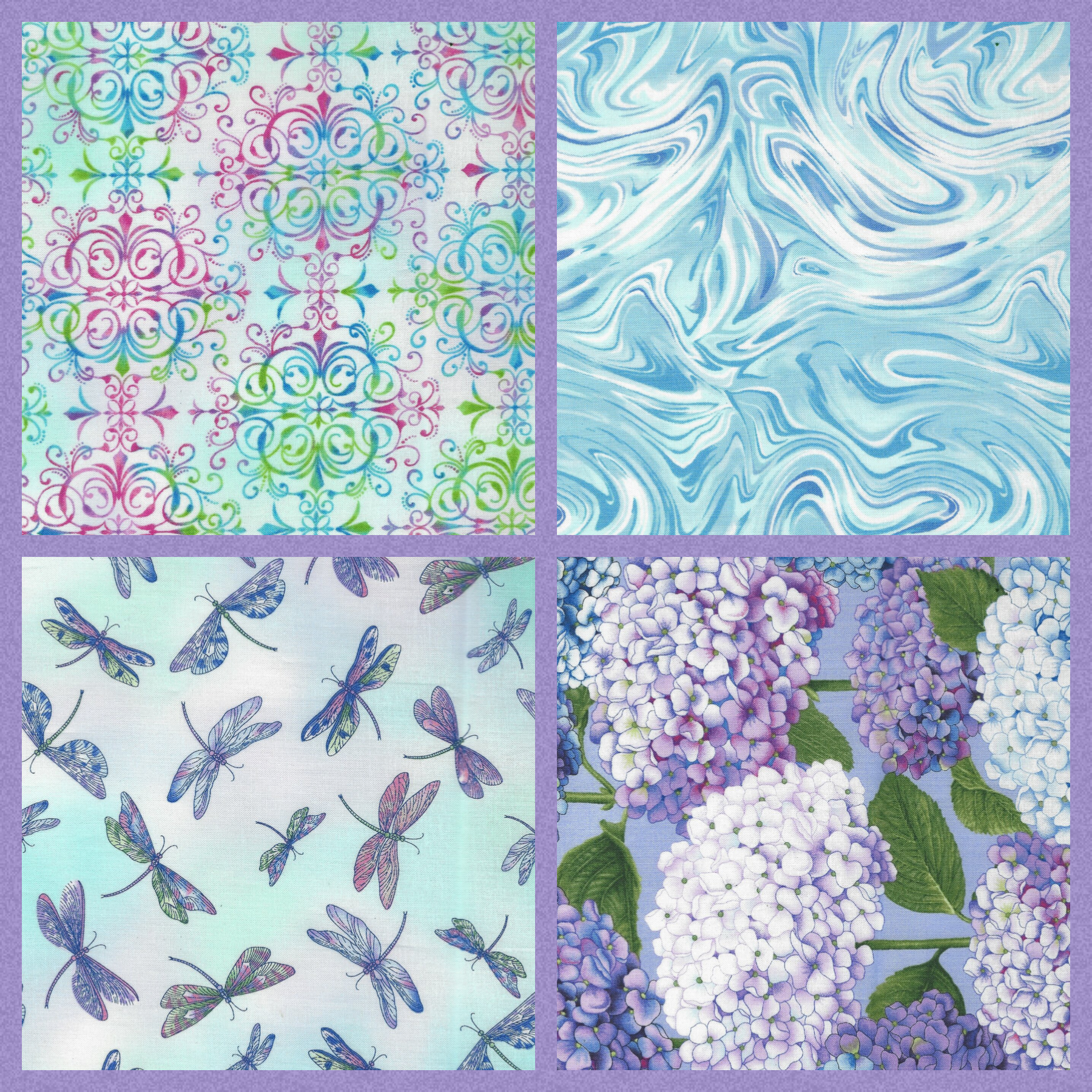Henry Glass, Dragon Fly Garden Collection, Lavender, Nature, Dragon Fly, Lilac, Abstract, Cotton Fabric, Sewing, Quilting, Garments, Masks, Craft, Fabric Mart