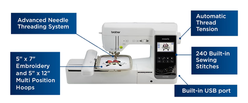 Brother Sewing and Embroidery Machine NS2750D 5x7 Hoop — Fabric