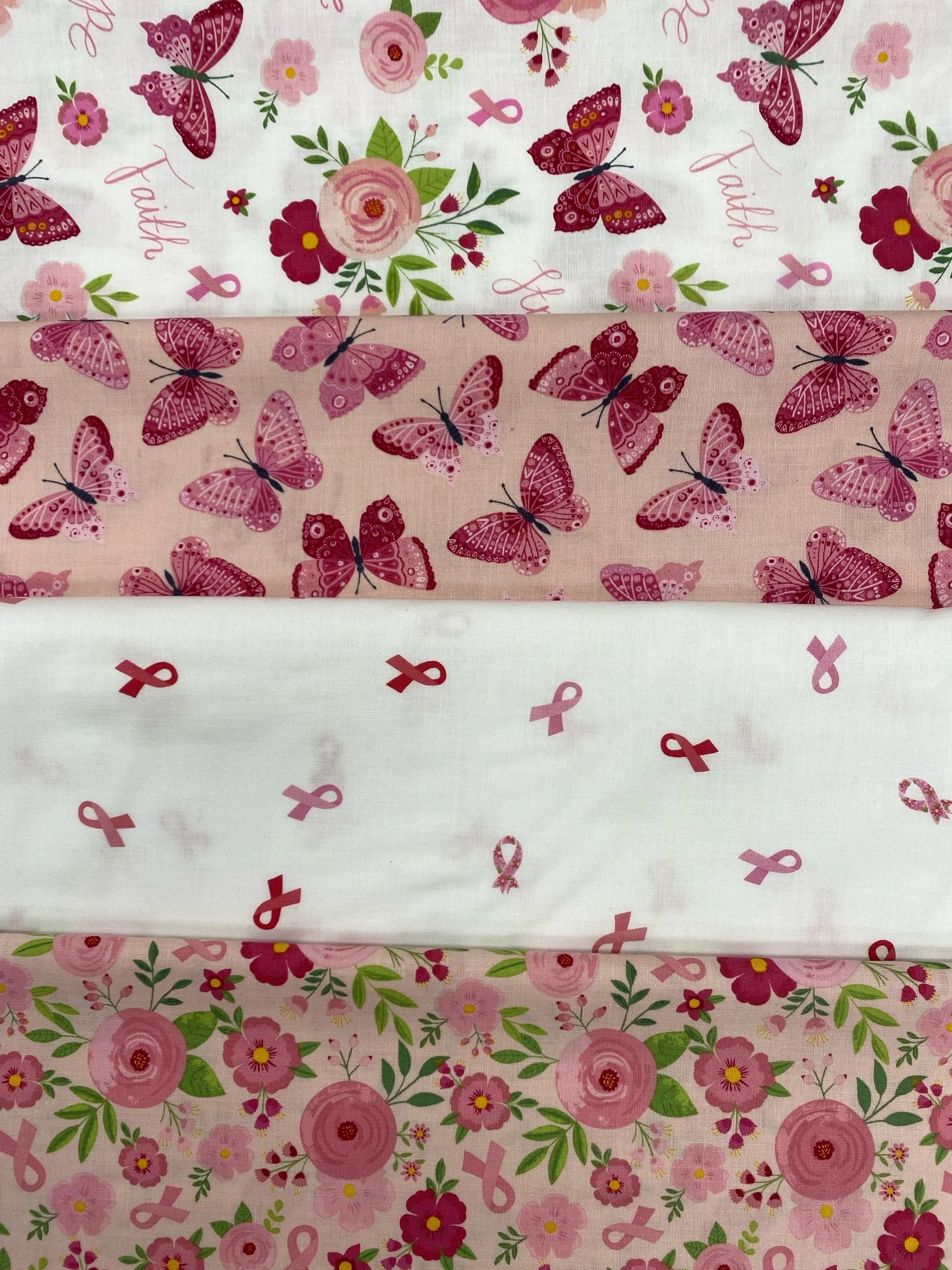 Strength in Pink Cotton Fabric From Riley Blake Designs Breast Cancer Awareness Fabric Cotton