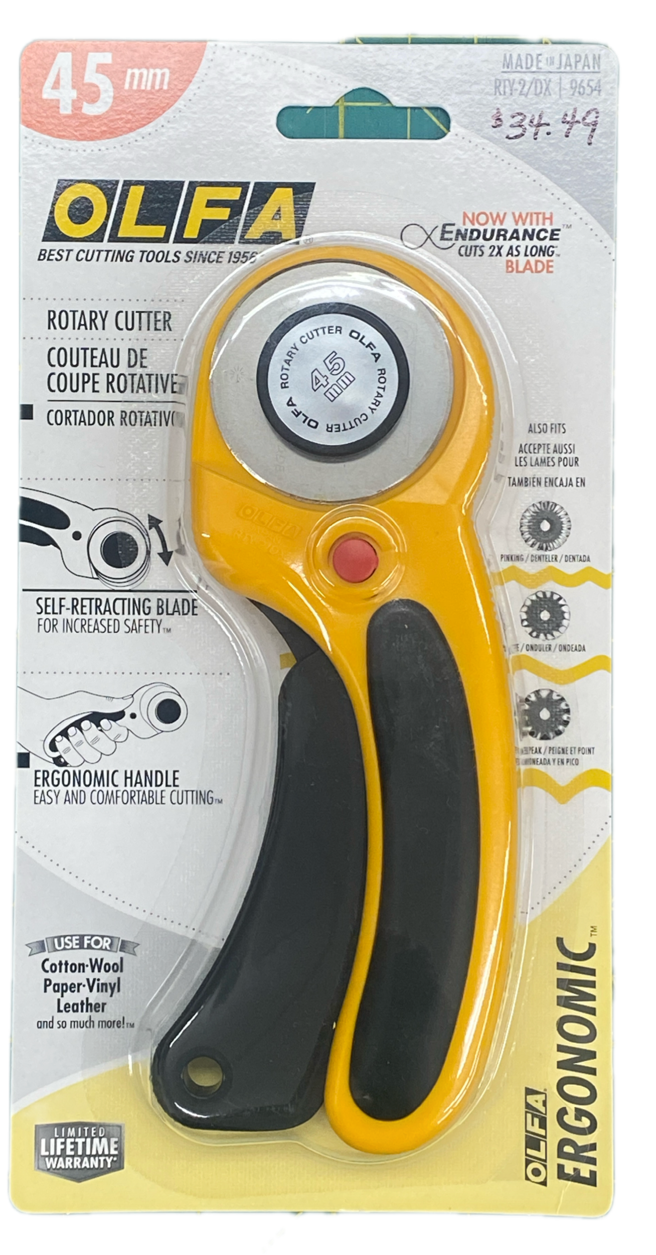 Olfa Rotary Cutter Deluxe for sewing quilting crafting