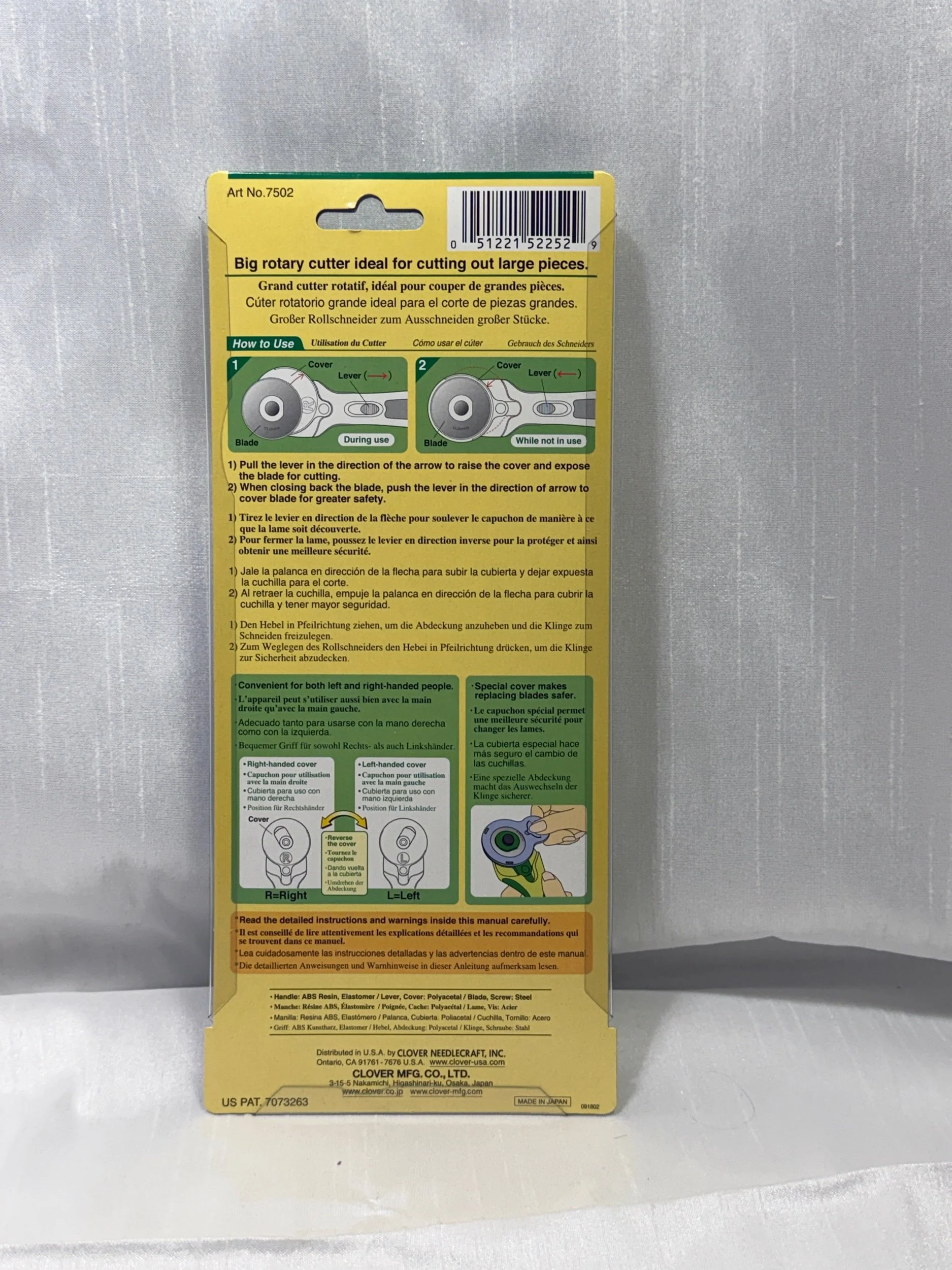 Clover 60mm Rotary Cutter — Art No. 7502