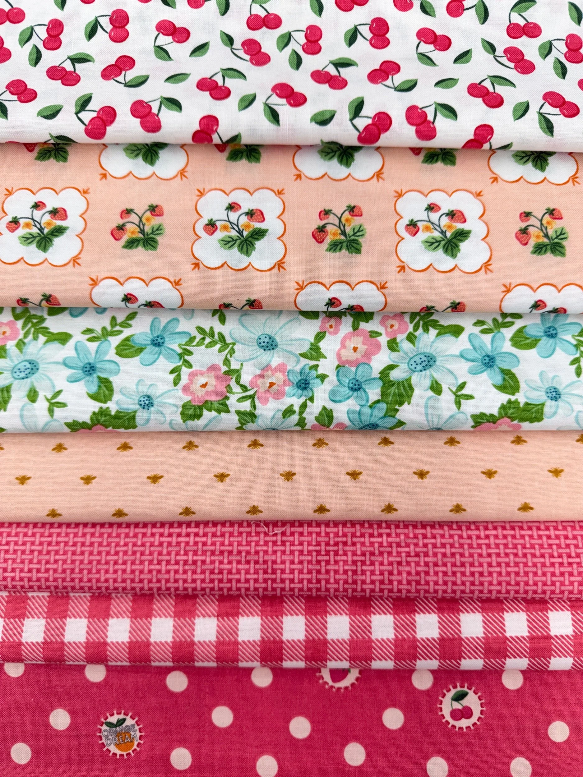 Summer Picnic by Riley Blake Designs 100% Cotton fabric for sewing quilting and crafts cherries, strawberries and florals