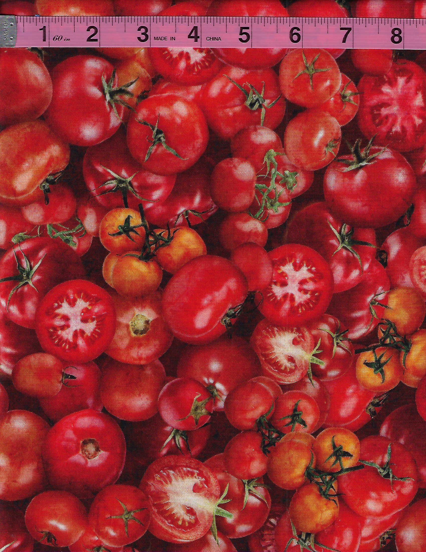 Fresh by QT Fabrics coordinating cotton fabric collection featuring apples, cucumbers, colorful peppers, and tomatoes