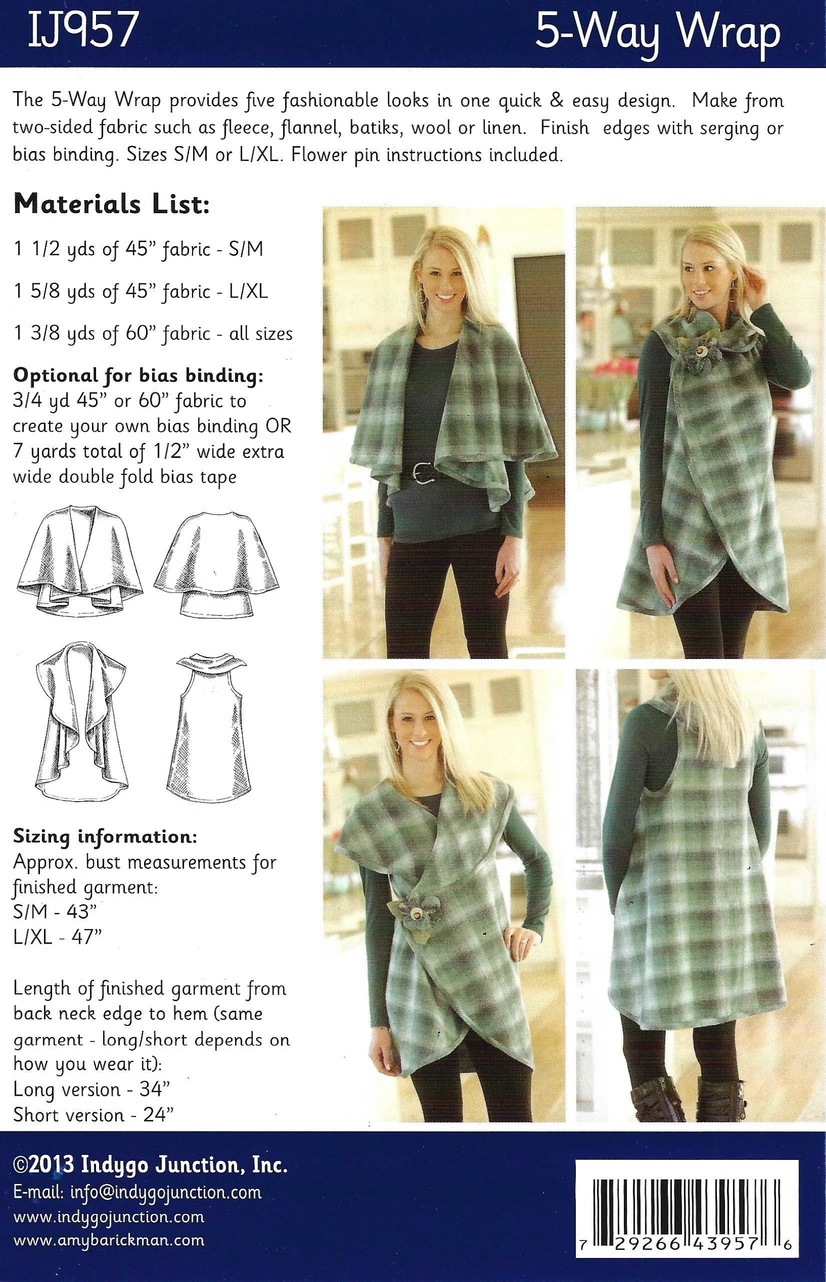 Unleash your creativity and elevate your fashion game with this versatile 5-Way Wrap Pattern—a must-have for every DIY stylist.