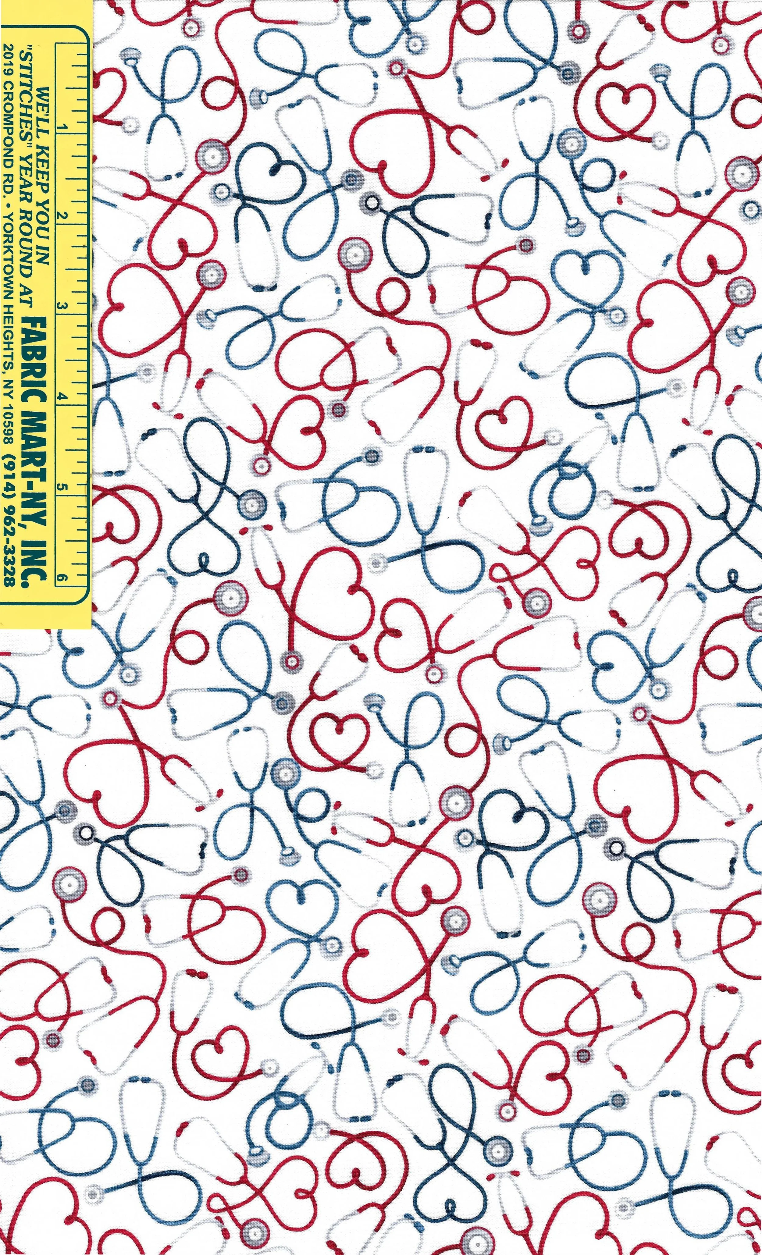 Studio E Stethoscope essentail heroes cotton fabric for sewing quilting.jpg