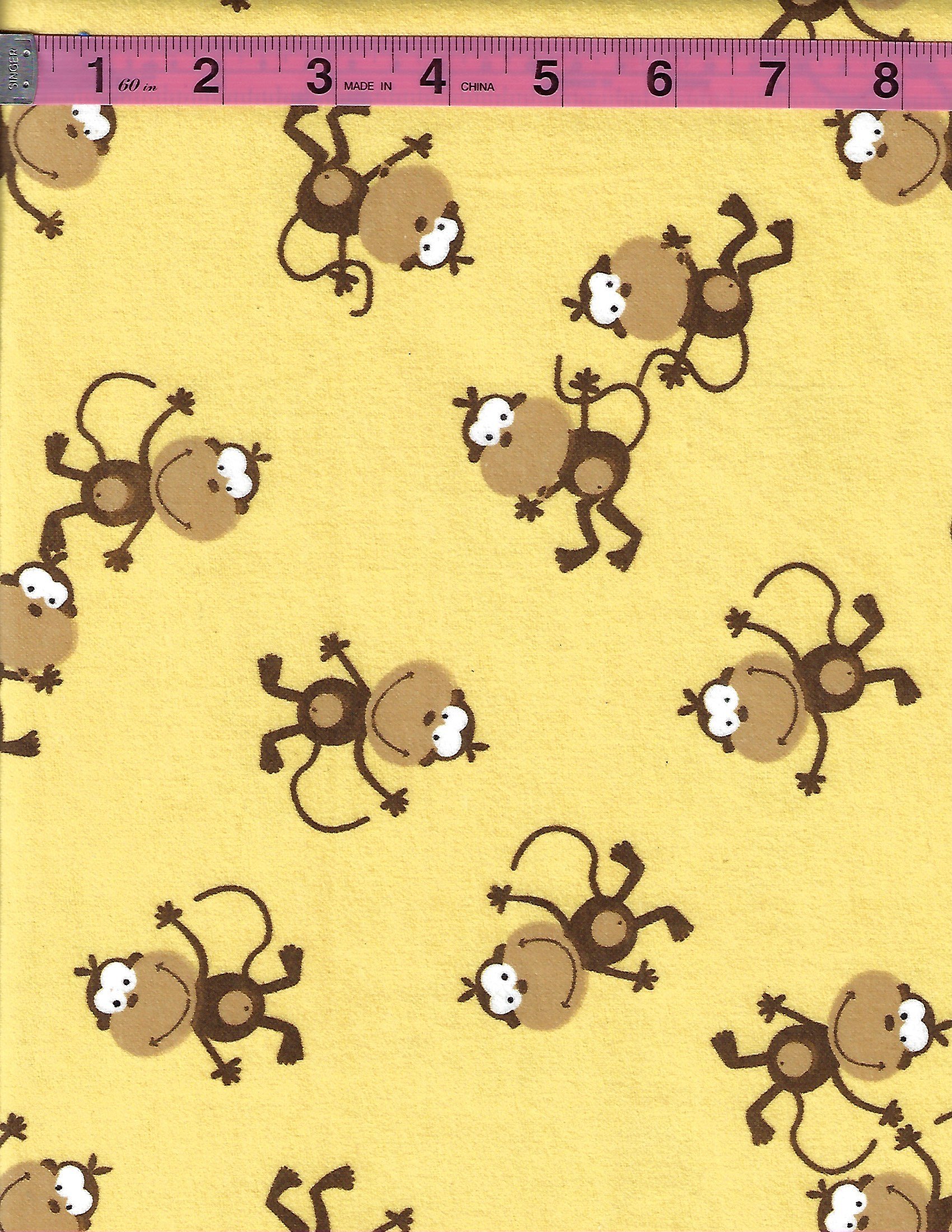 AE Nathan Comfy Prints Monkeys on Yellow Flannel.jpg