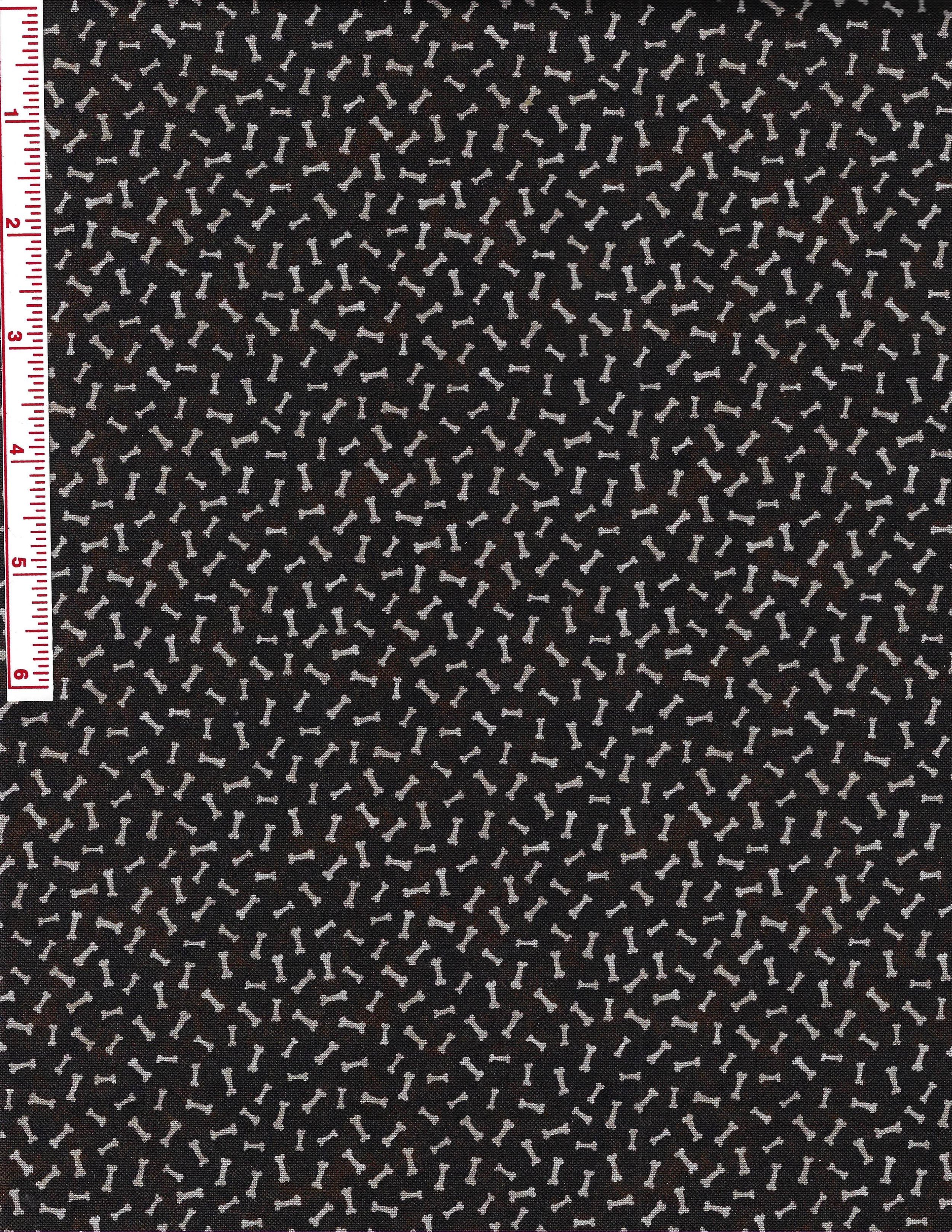 Oasis Fabrics Cotton Fabric featuring dog bones on dark background pets quilting sewing crafts