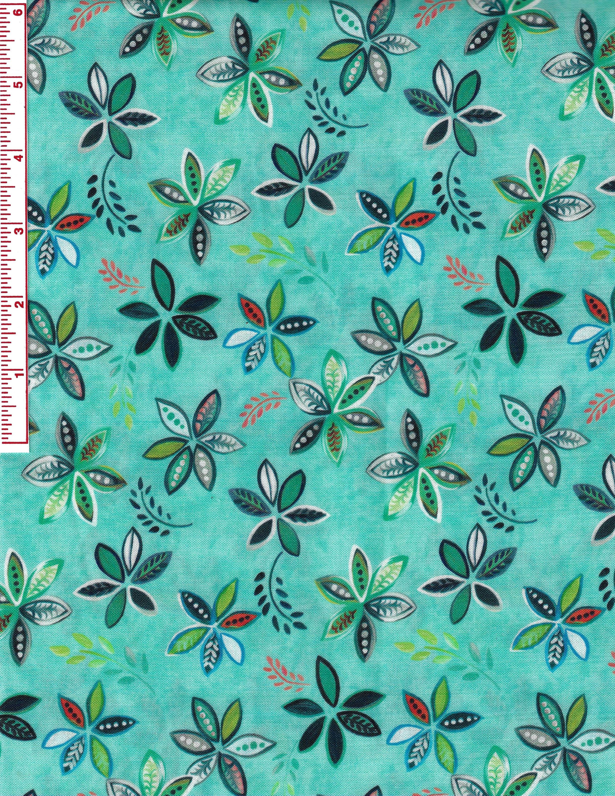 Enchanted Garden by QT Fabrics Floral Design Cotton Fabric Blue Floral