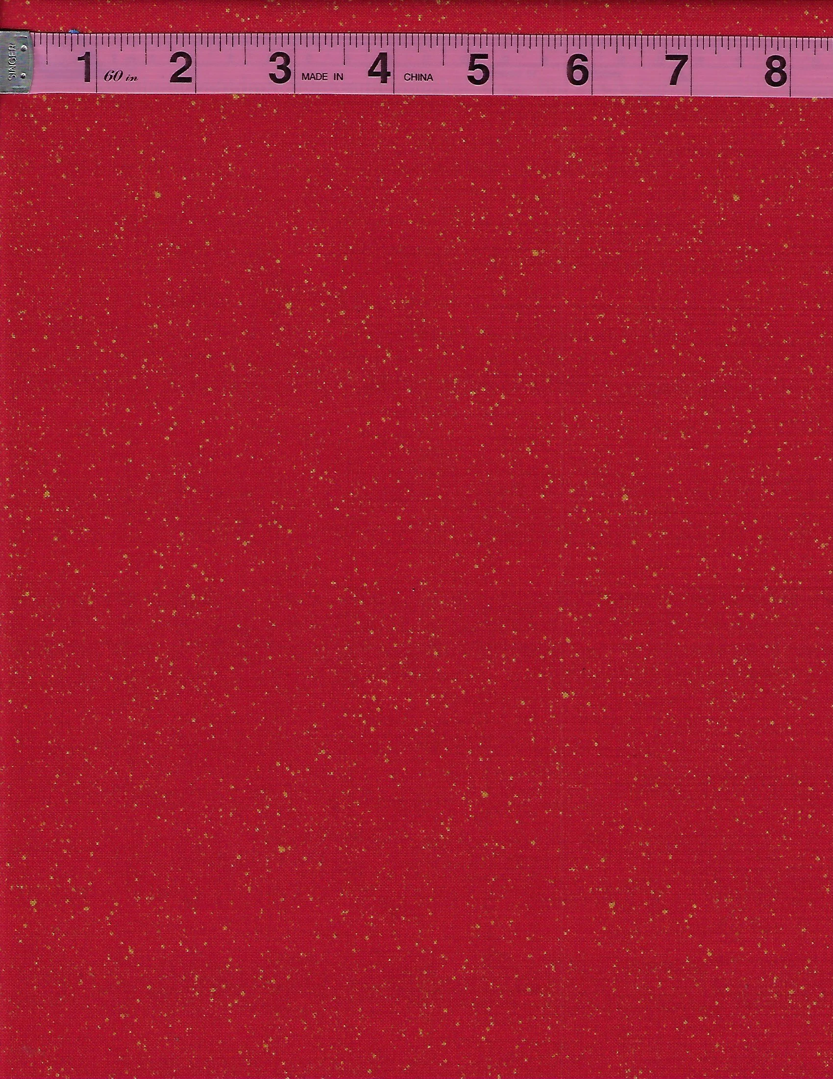 QT Fabrics. Featuring elegant gold scrollwork on a deep green background and a rich red fabric with delicate gold speckles, these festive prints are perfect for Christmas quilts, table runners, placem