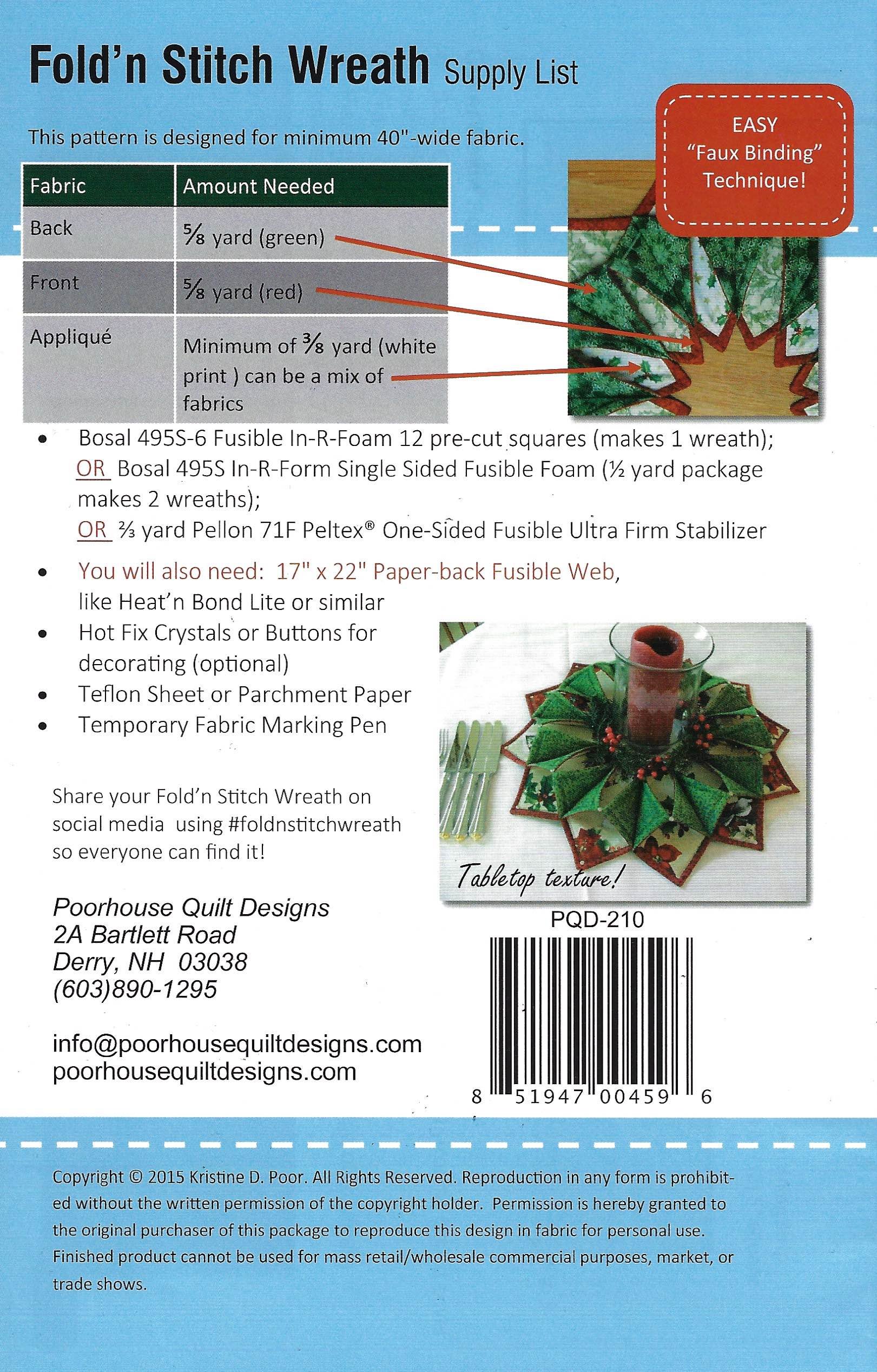 Fold'n Stitch Wreath pattern makes a fun decor item or a dimensional table topper