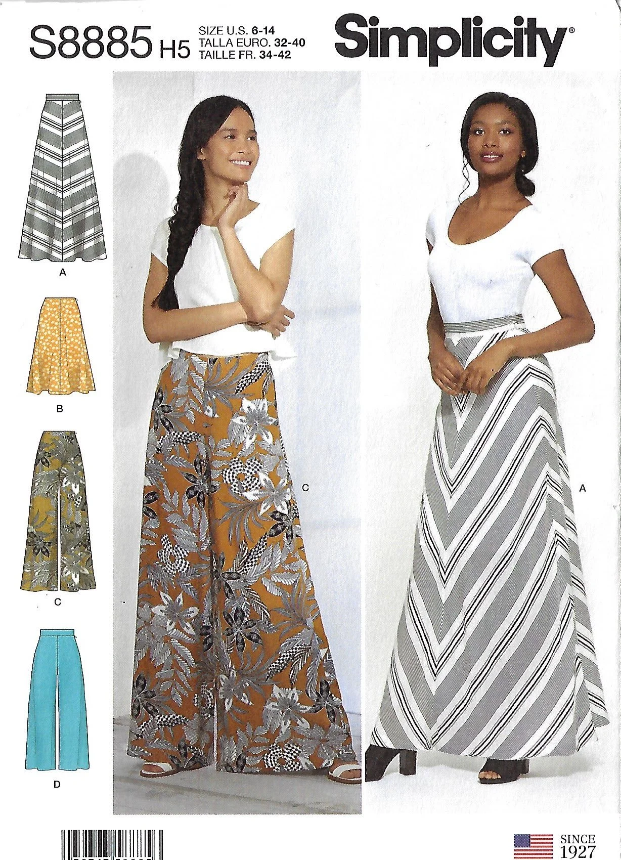 Create stylish tops, tunic-style dresses, skirts, and pants with simple designs perfect for comfortable knit fabrics.