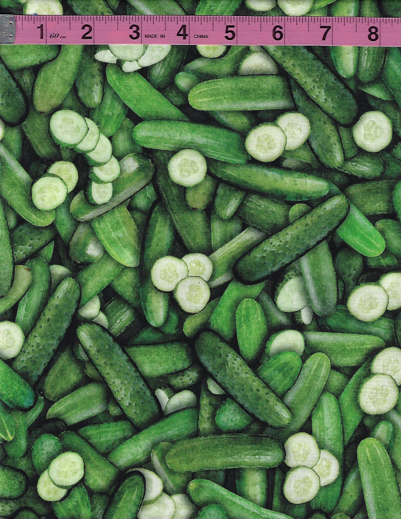 Fresh by QT Fabrics coordinating cotton fabric collection featuring apples, cucumbers, colorful peppers, and tomatoes