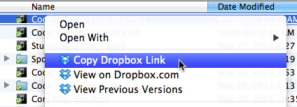 Dropbox improves Finder-based contextual actions.