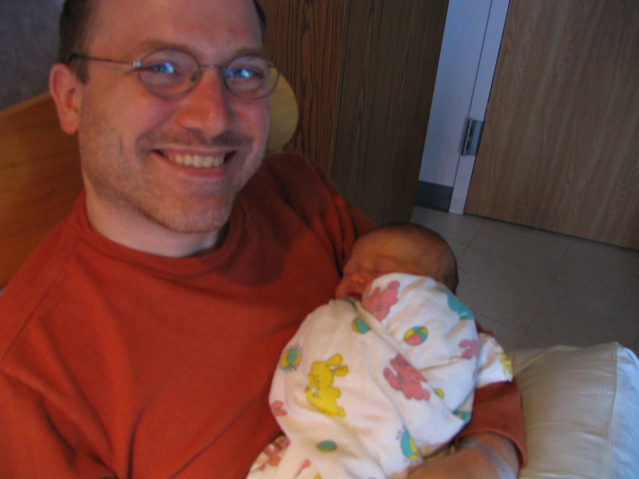 A very happy, rather tired (kind of young looking) me with Ben.