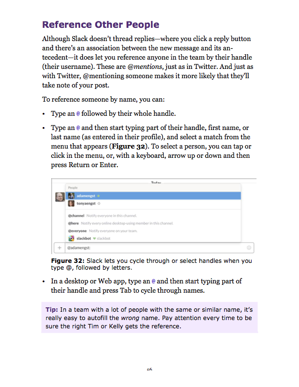 Example page from Take Control of Slack Basics .