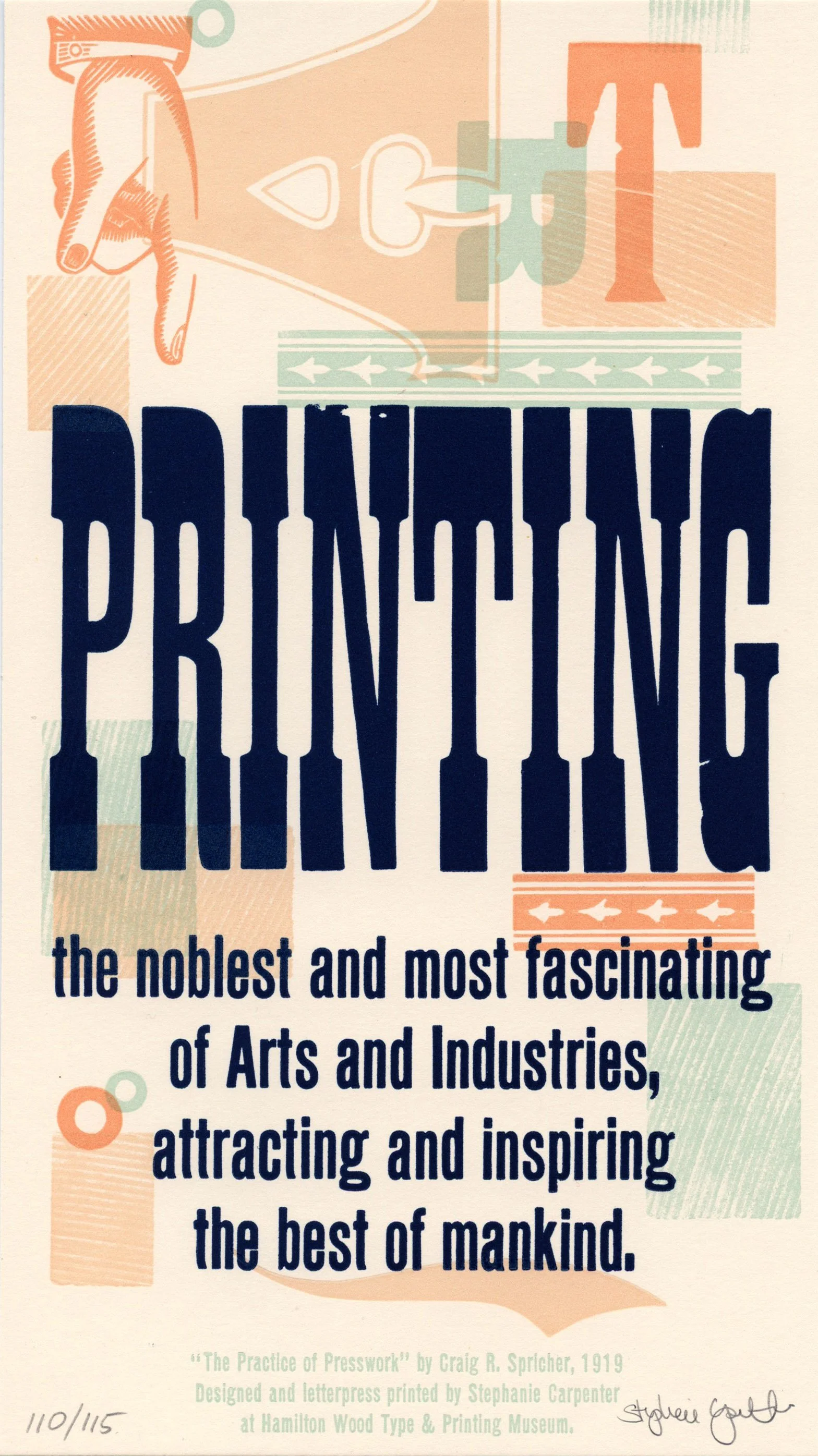 Poster by Stephanie Carpenter from the Tiny Type Museum