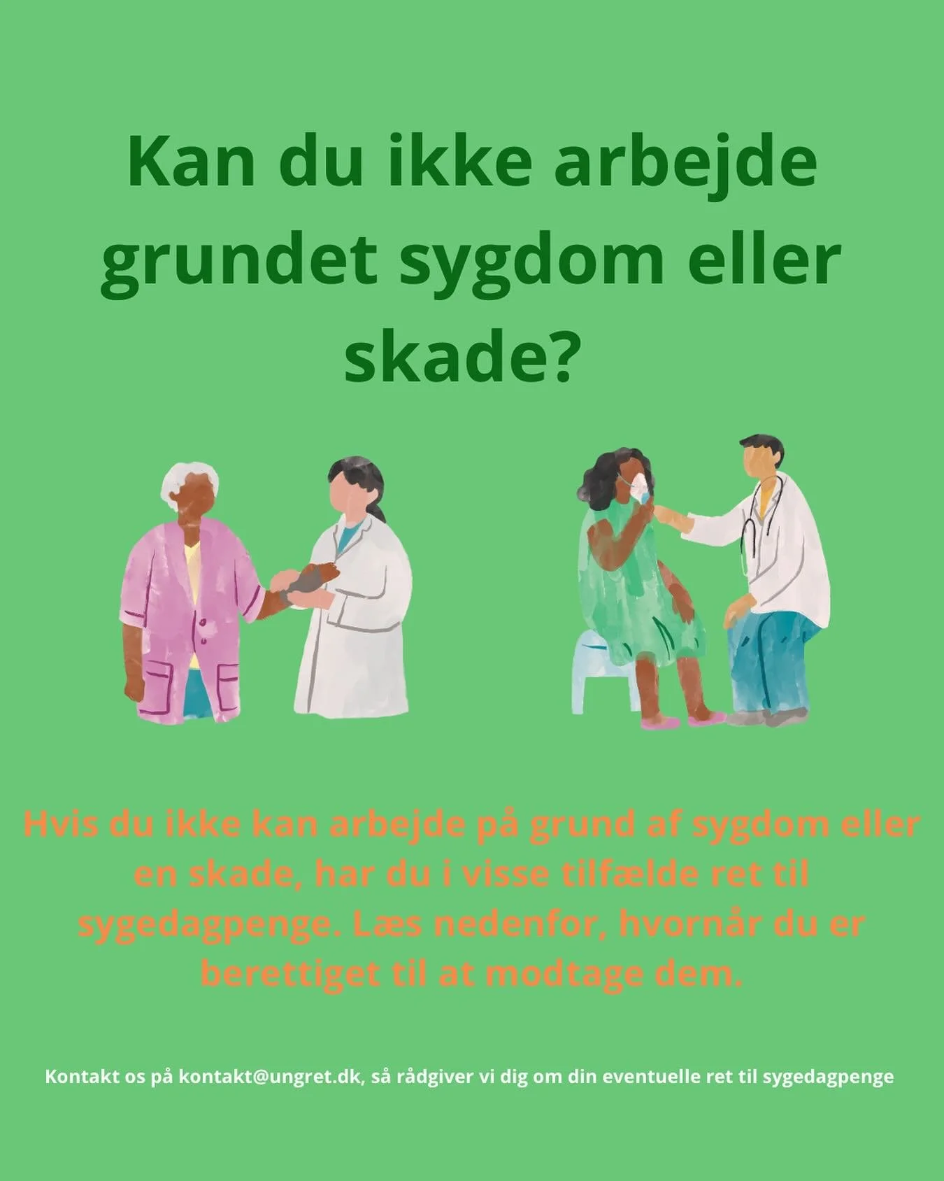 Du kan som l&oslash;nmodtager v&aelig;re berettiget til sygedagpenge, hvis du er ude af stand til at arbejde p&aring; grund af sygdom, eller fordi du er kommet til skade. 🤧🤕

Udgangspunktet for at v&aelig;re berettiget til sygedagpenge er, at du sk