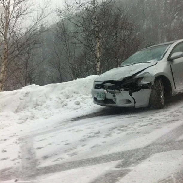 The App Gap made for an eventful ride home today, leaving a handful of cars and even a plow truck in the guard rail. Caleb’s crafty Subaru magic and steady hand kept us off the rails, despite a full 90 degree stop half way down the headwall. T…