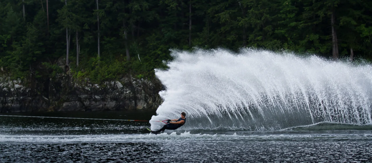 Caleb laying down a wall of water. 