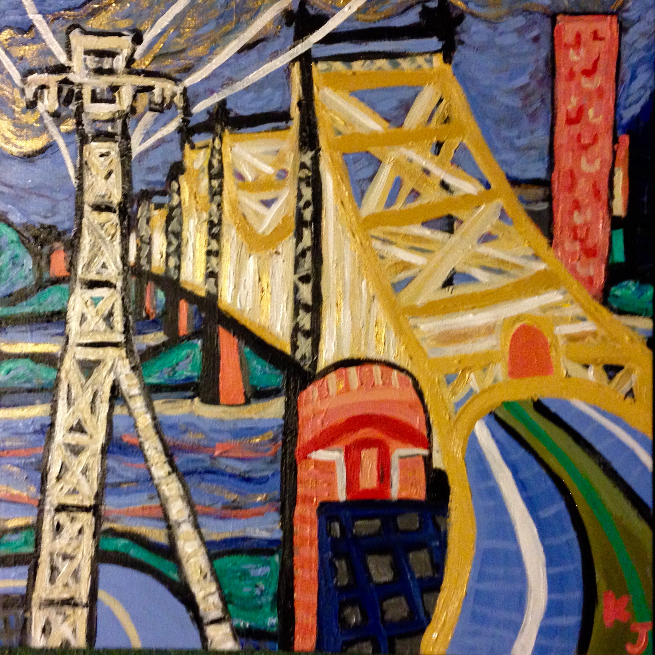View from Manhattan looking across the East River towards Queens and the Queensboro Bridge. For sale on Etsy, $125, click here . 