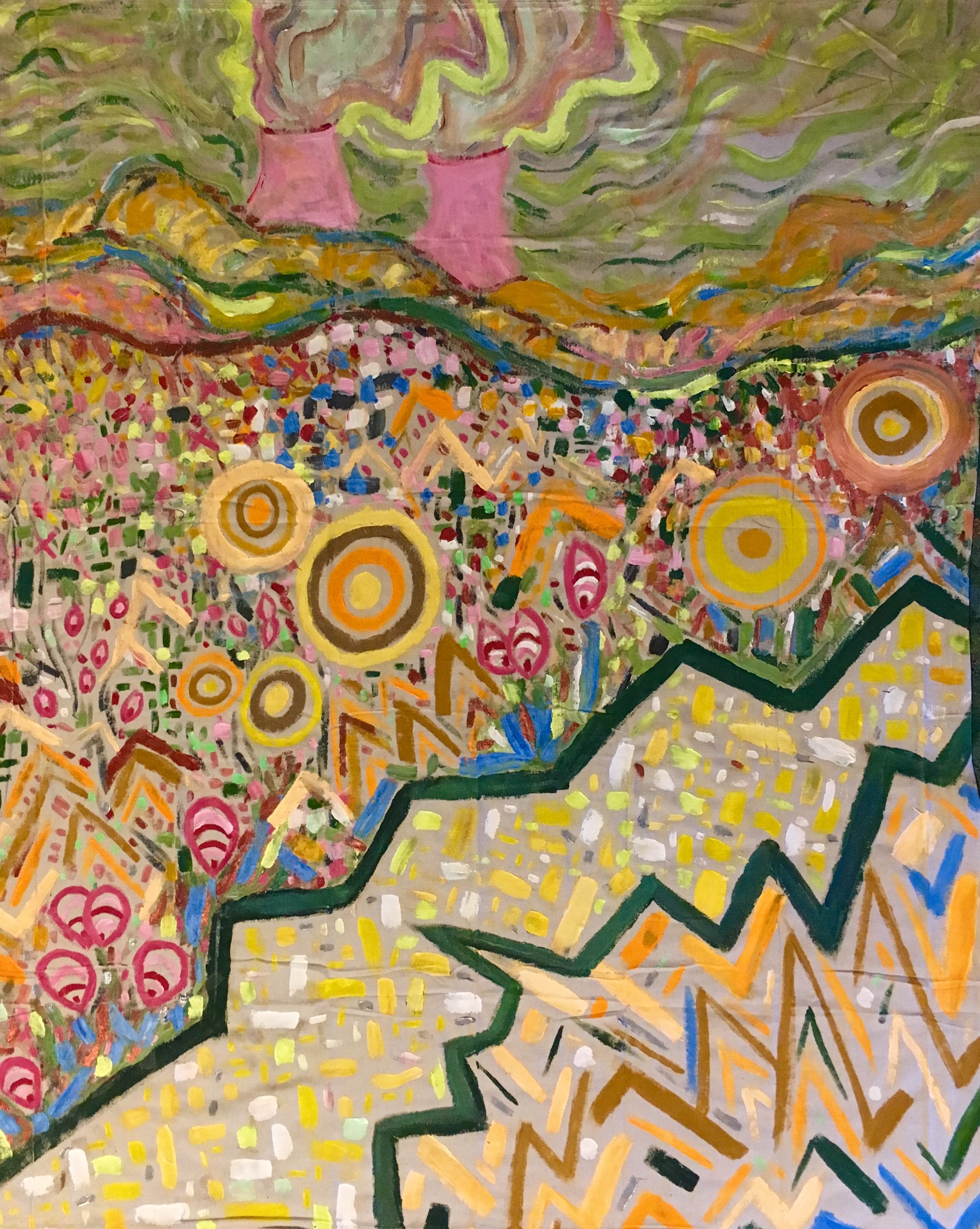 The finished piece, clocking in at midnight exactly, dimensions 4'w x 5'h