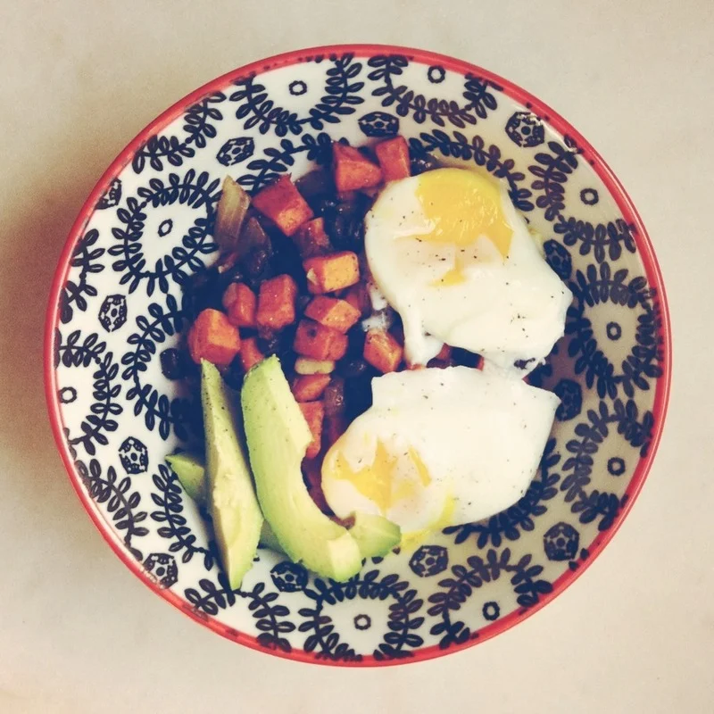 sweet potato hash + sweet potato fries