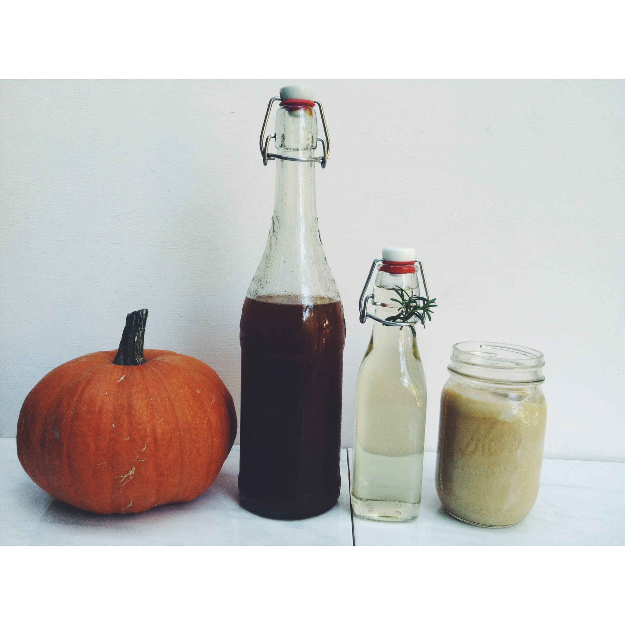 cold brew // pumpkin spice syrup + rosemary simple syrup
