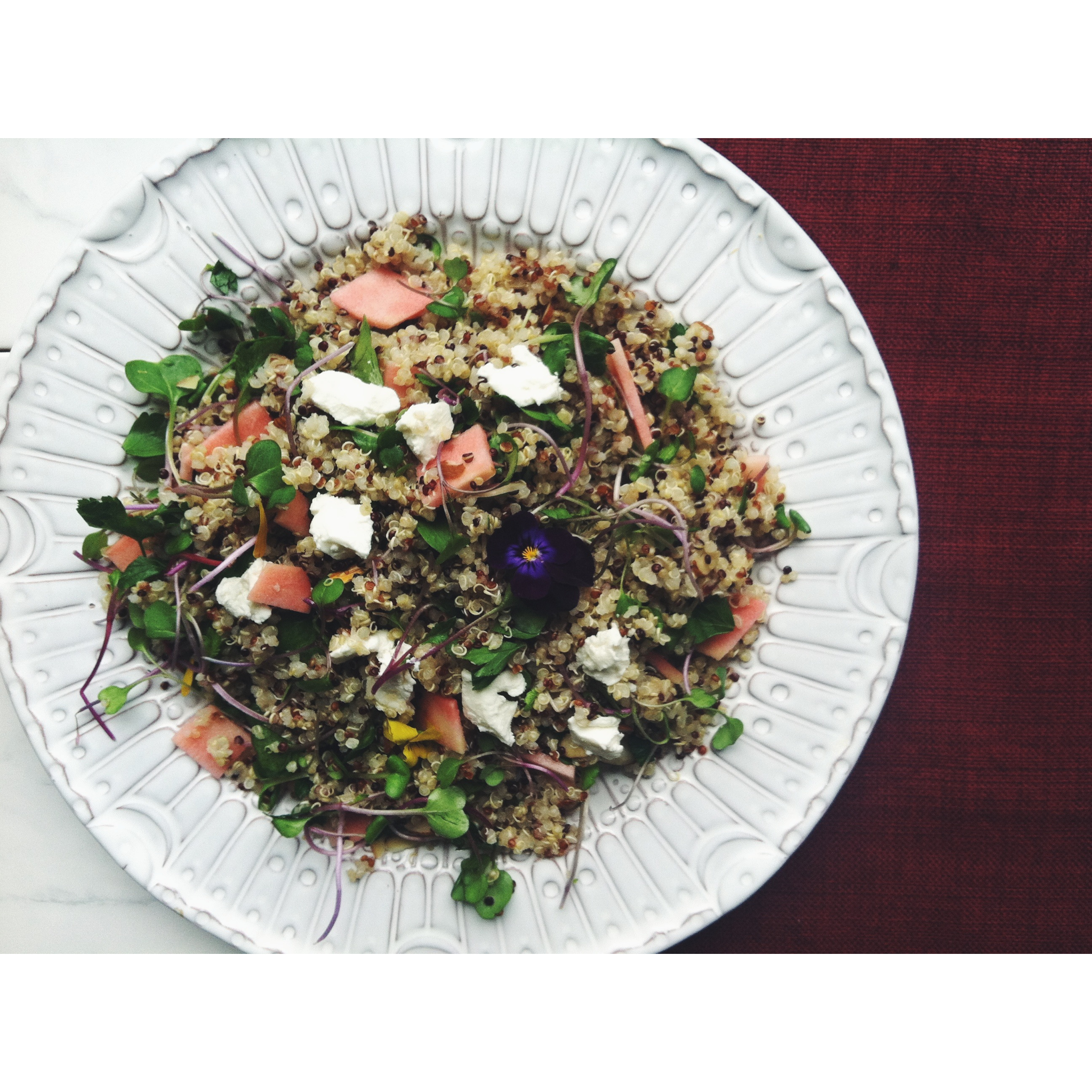 Apple, Almond + Mint Quinoa Salad