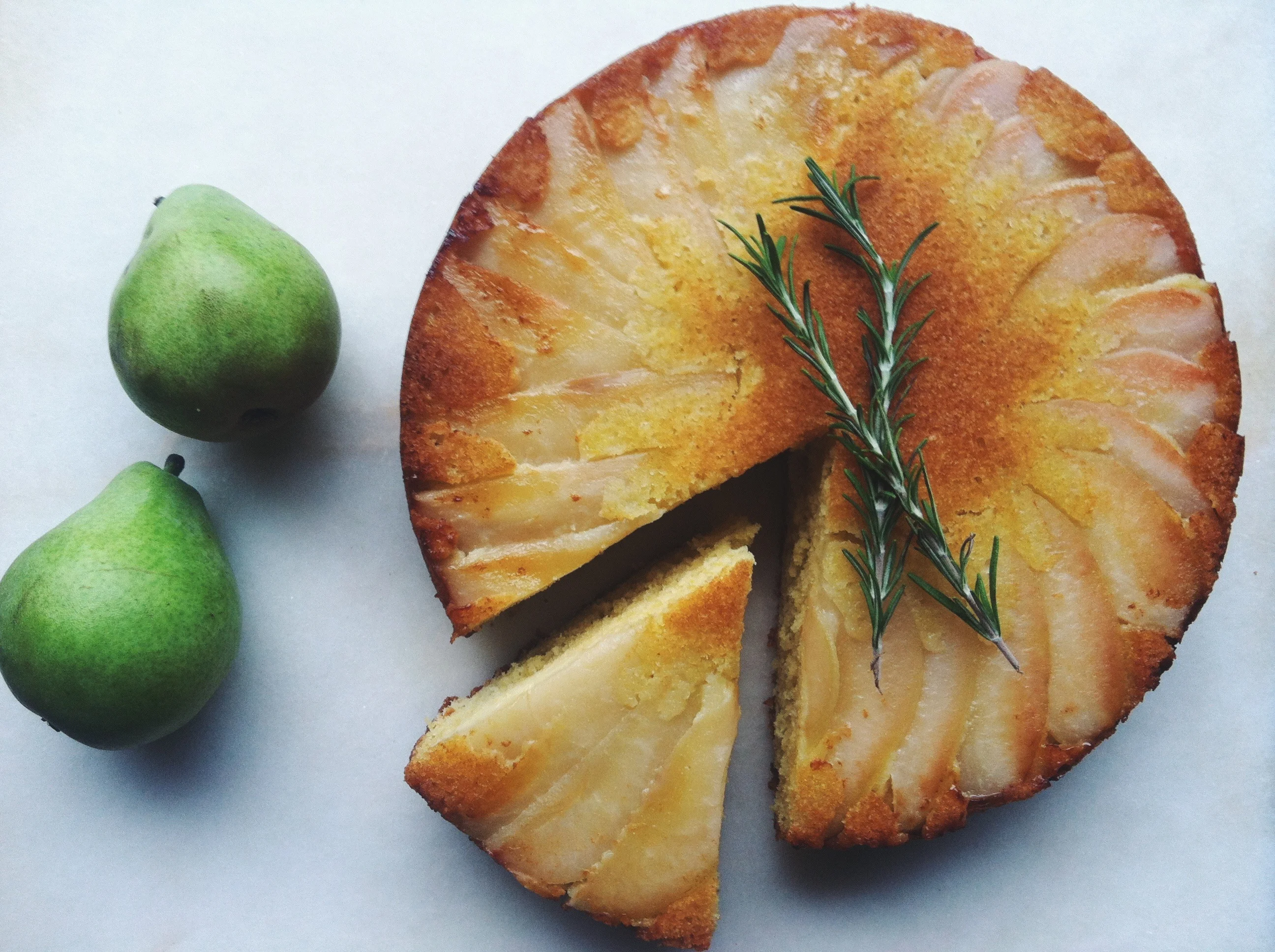 Pear Cake with Rosemary Syrup