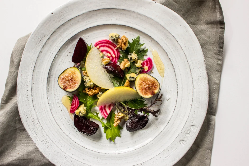 Asian Pear Salad with Roasted Beets + Figs