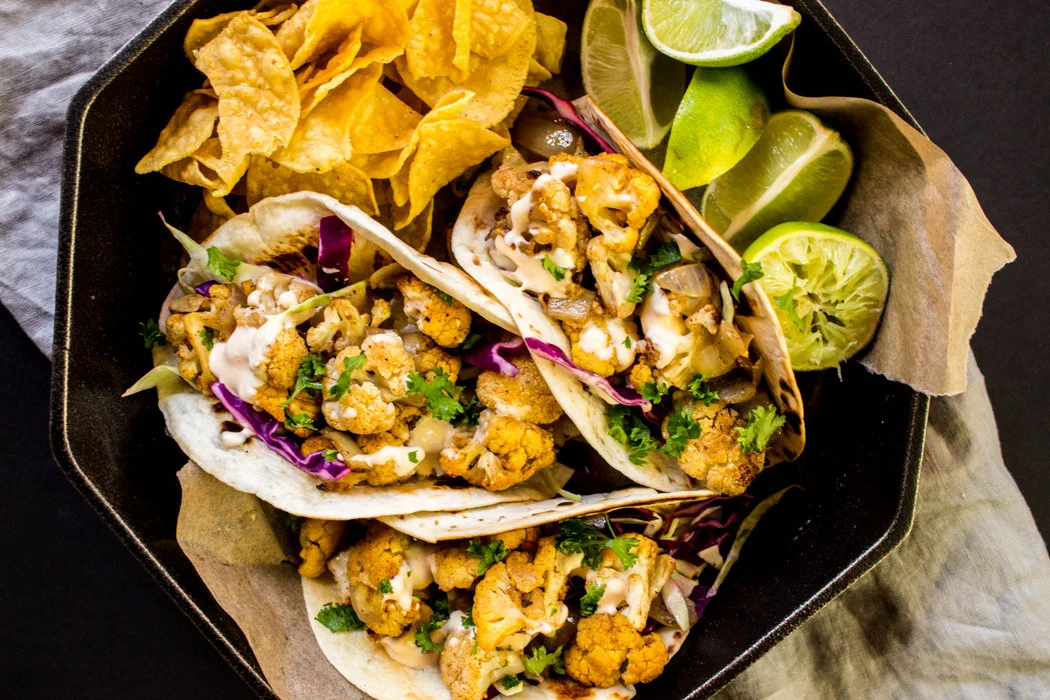 Spicy Cauliflower Beer Tacos