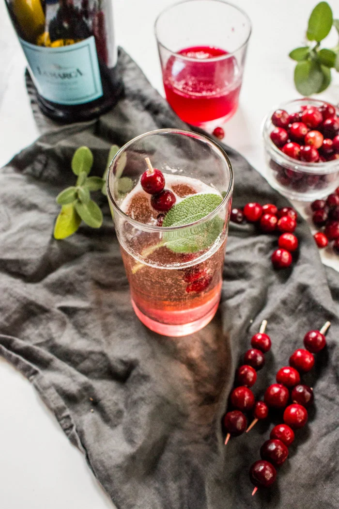 Sparkling Cranberry Sage Cocktail, for Madewell Portland Event